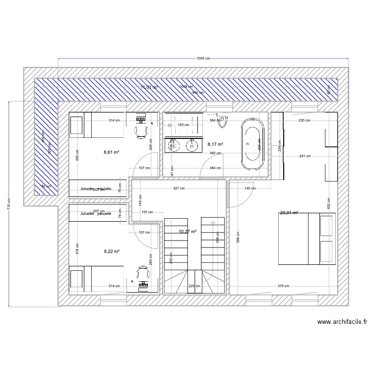 Maison Neufvilles. Plan de 10 pièces et 140 m2