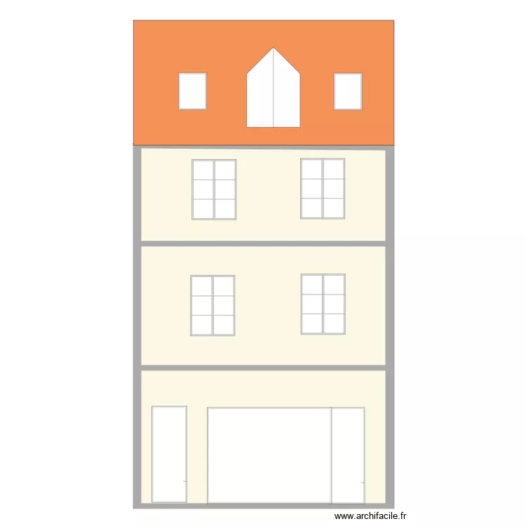 COURBET Face NORD 2 Petits Bois par Carreau. Plan de 