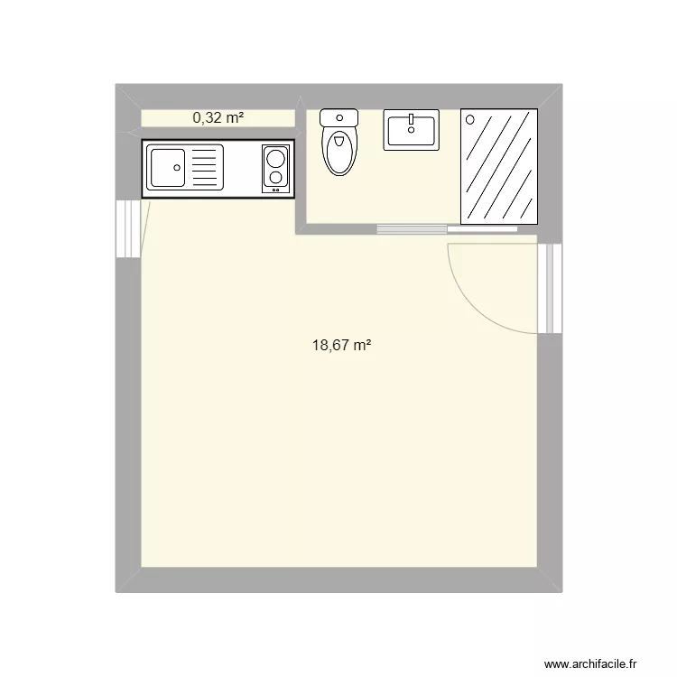 sdb studio. Plan de 