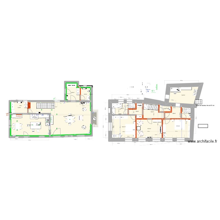 Cabrieres 20 octobre 2023. Plan de 21 pièces et 178 m2