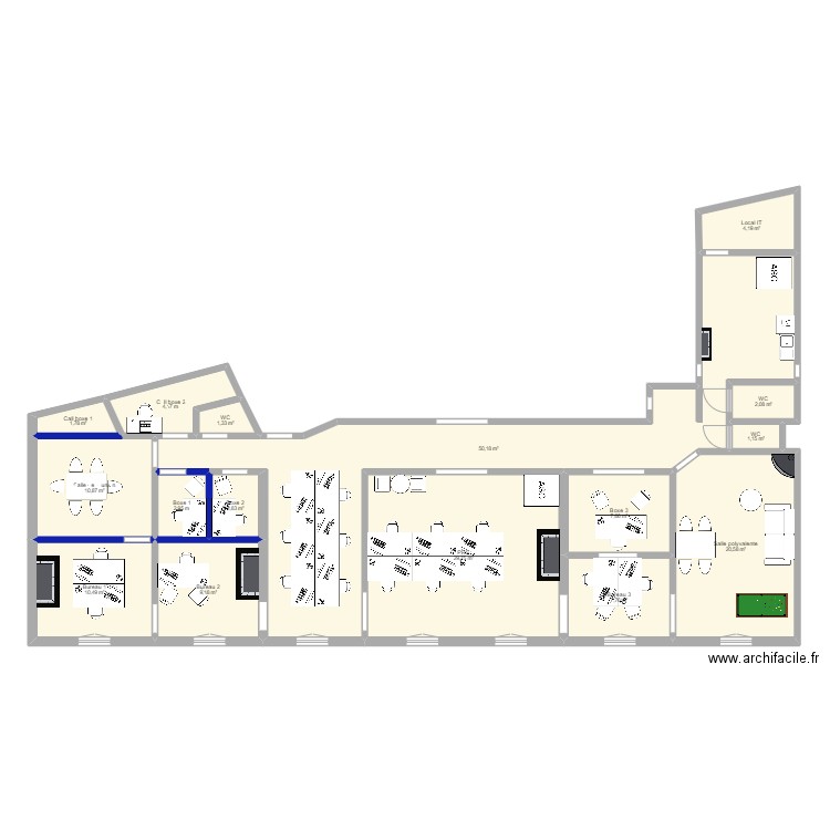 KLANIK PRS. Plan de 16 pièces et 167 m2