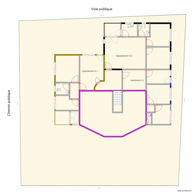 position appartement 3ème étage. Plan de 0 pièce et 0 m2
