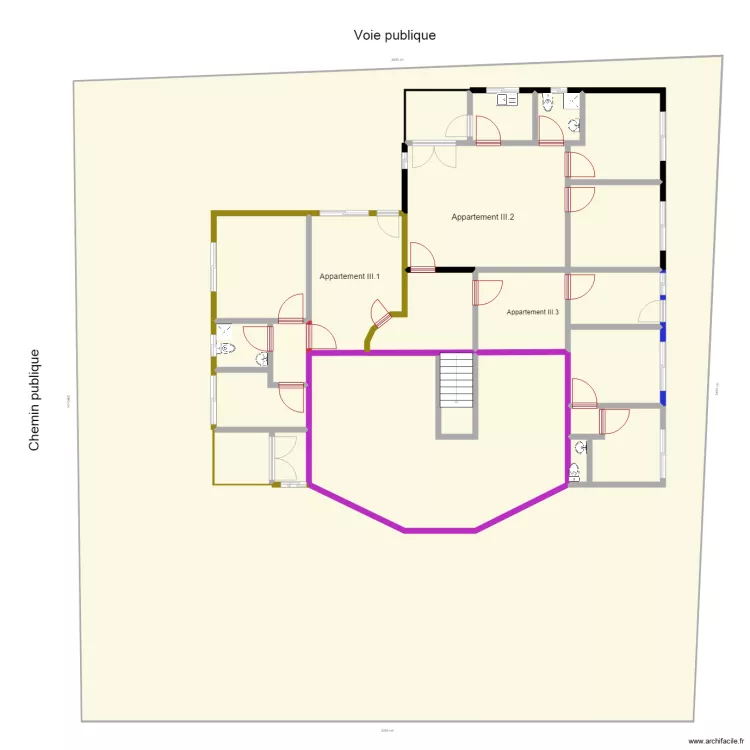 position appartement 3&egrave;me &eacute;tage. Plan de 