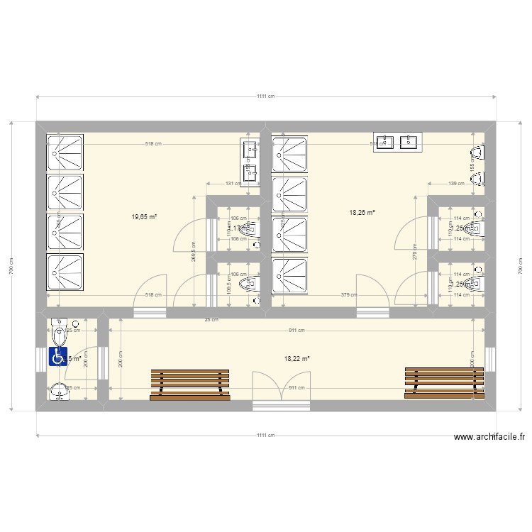 douches collectives anaïs et kathy. Plan de 0 pièce et 0 m2