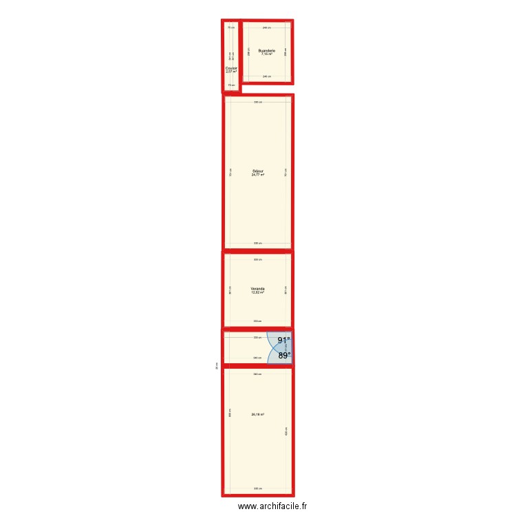 Maison GVG. Plan de 5 pièces et 73 m2