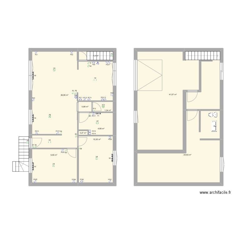 Après. Plan de 10 pièces et 132 m2