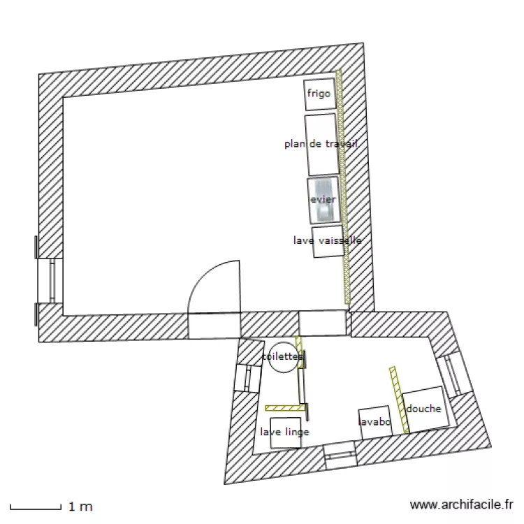 projet squat6-&eacute;quip&eacute;. Plan de 