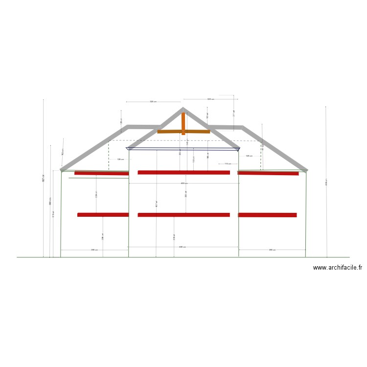 facade maison potager R+2 elargie. Plan de 0 pièce et 0 m2