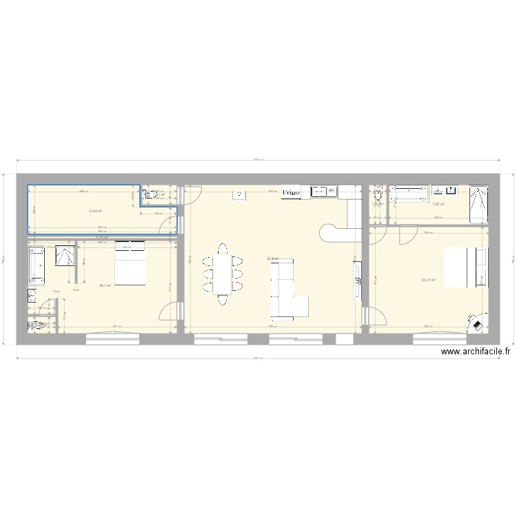 maison 130m2AA. Plan de 9 pièces et 129 m2