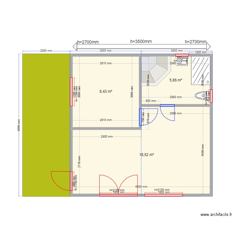 Алексей Щелкино. Plan de 4 pièces et 44 m2