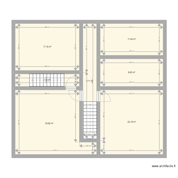 et malonne fay. Plan de 7 pièces et 100 m2