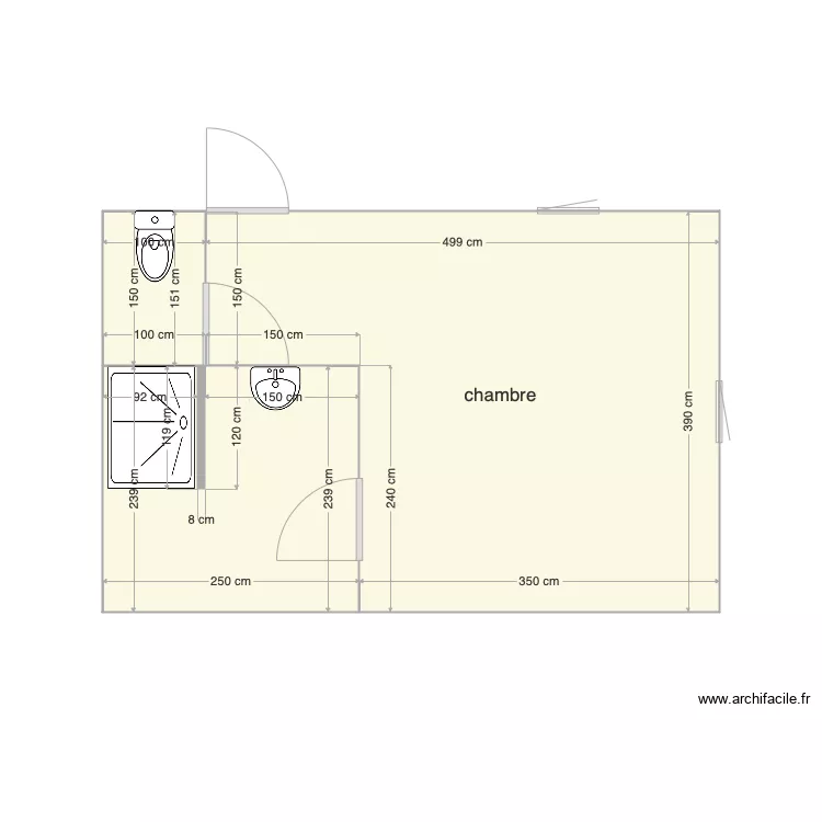 CHAMBRE B MAZURE . Plan de 