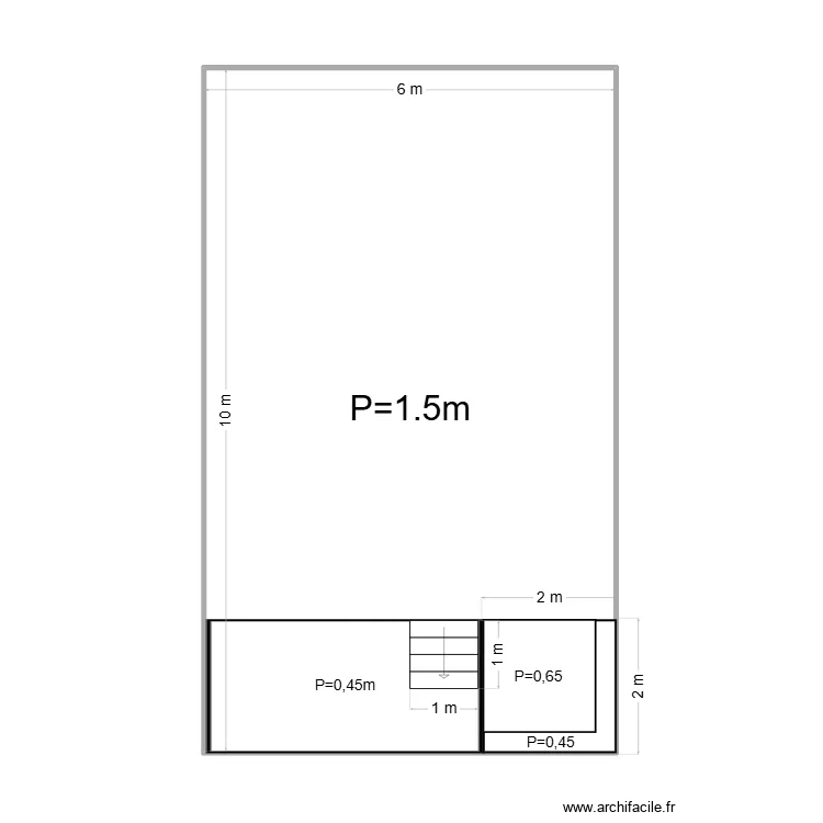 Plan piscine. Plan de 1 pièce et 60 m²