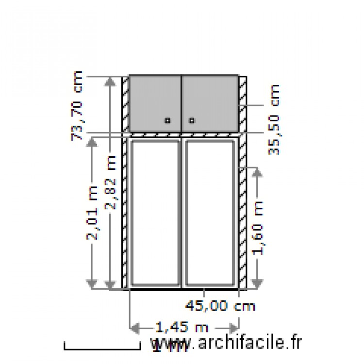Placard couloir avec portes 2. Plan de 0 pièce et 0 m2