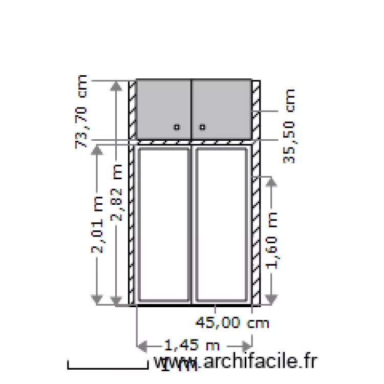 Placard couloir avec portes 2. Plan de Placard couloir avec portes 2. Plan de