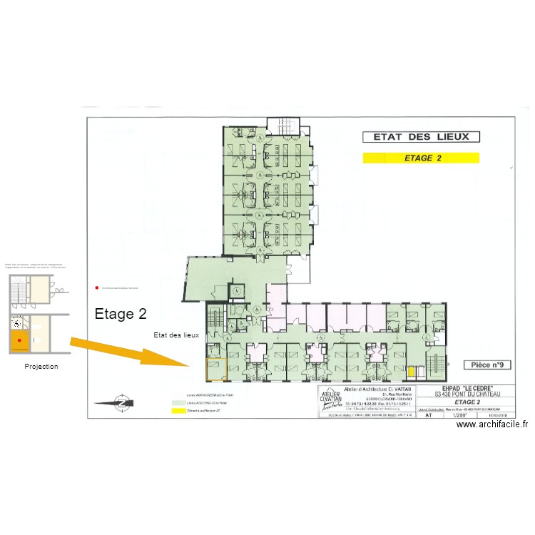 le cèdre étage 2. Plan de 11 pièces et 92 m2