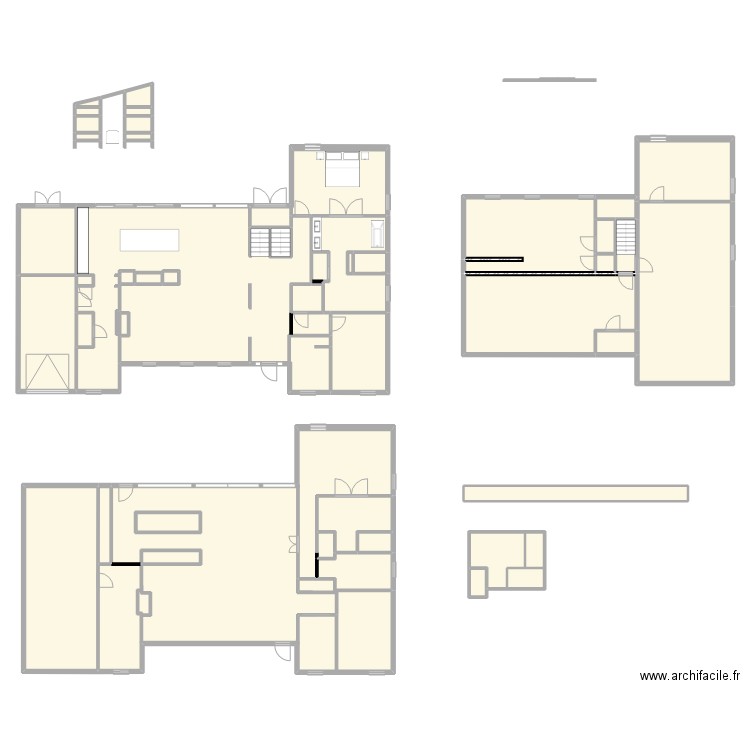 plan chambre et salle de bain. Plan de 48 pièces et 593 m2