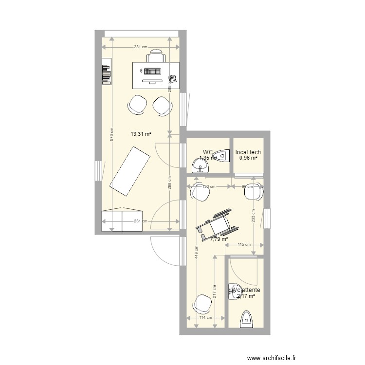 Joseph Variante 2. Plan de 5 pièces et 26 m2