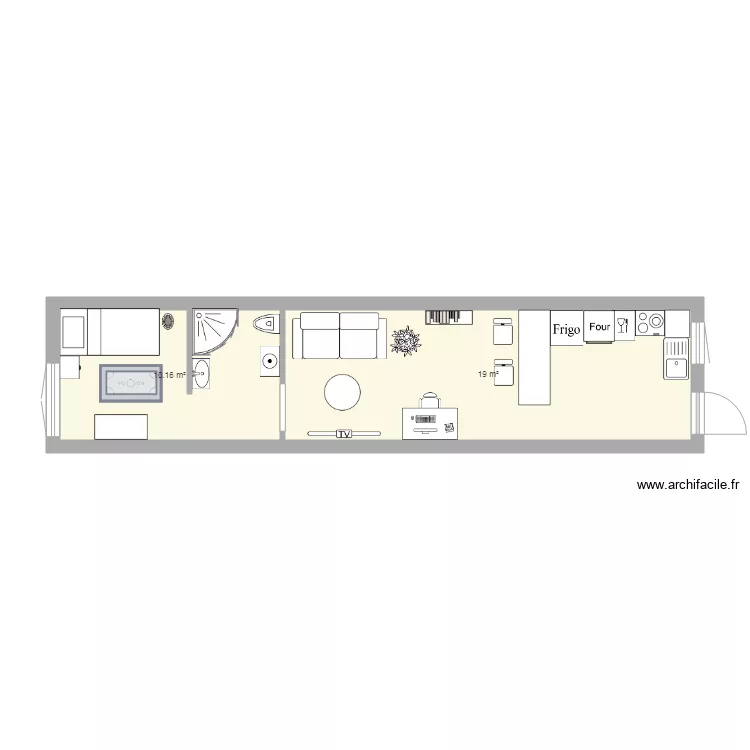 MAISON 30 METRE CARRE. Plan de 
