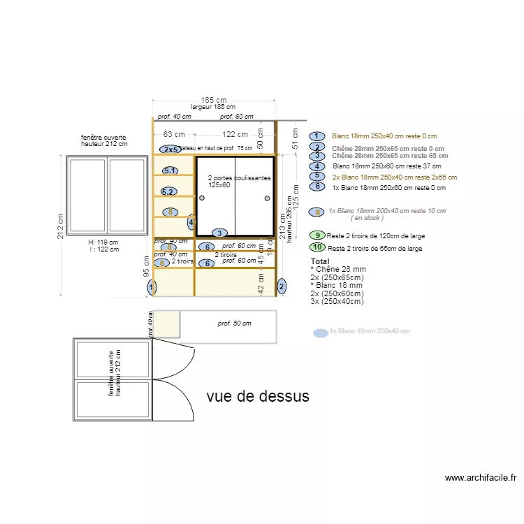 Armoire chambre essais Bricomarché. Plan de Armoire chambre essais Bricomarché. Plan de