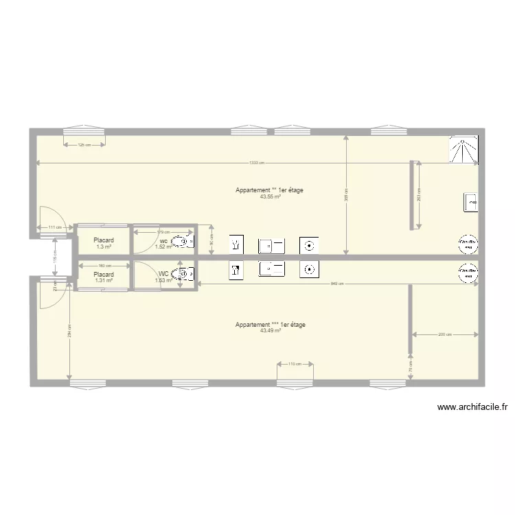 plan 1er &eacute;tage m&eacute;dr&eacute;c plombier. Plan de 