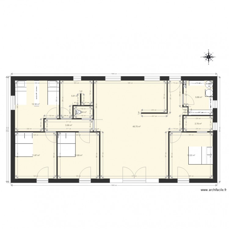 1605x830nu. Plan de 0 pièce et 0 m2