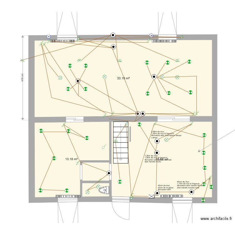 grosbli rdc modifié éclairage. Plan de 0 pièce et 0 m2