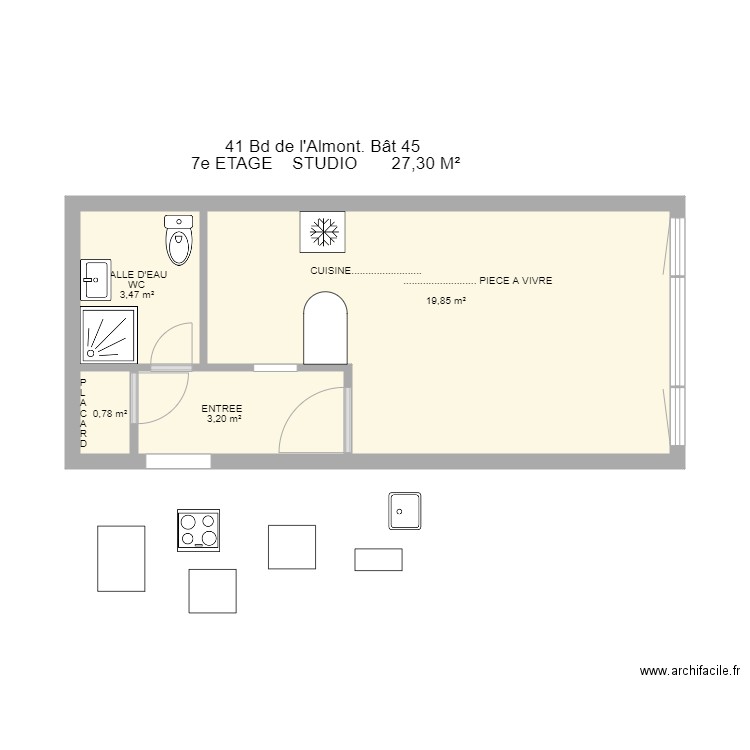 ALMONT MELUN APPT 79 AMENAGE. Plan de 0 pièce et 0 m2