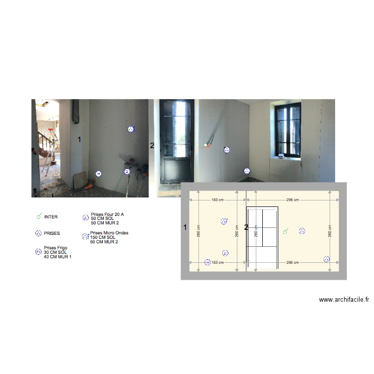 ELEVATION MUR B. Plan de 0 pièce et 0 m2