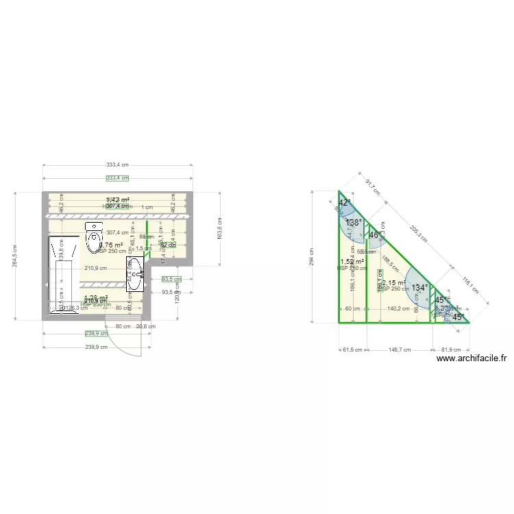 GRAND LEEZ salle de bain 2eme ILG V2. Plan de 