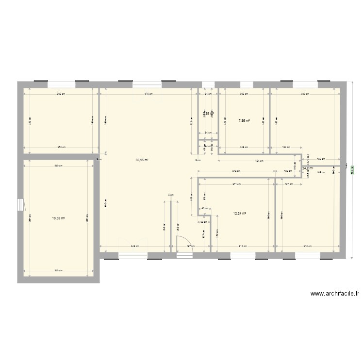 Maison Dufranc. Plan de 6 pièces et 123 m2