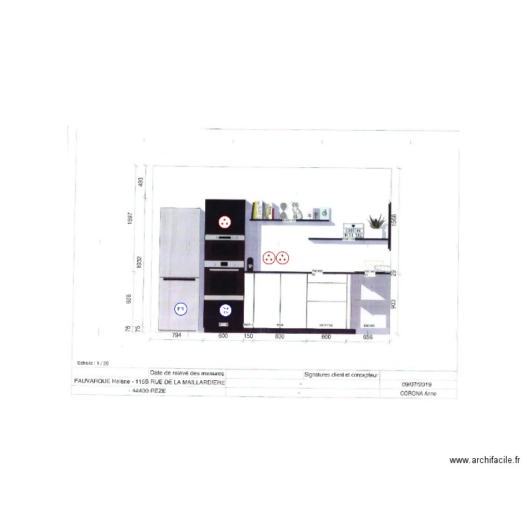 plan elec cuisine 3 fauvarque. Plan de 0 pièce et 0 m2