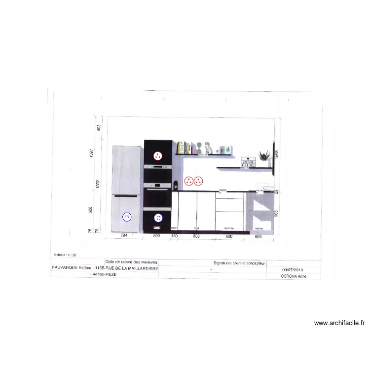 plan elec cuisine 3 fauvarque. Plan de 