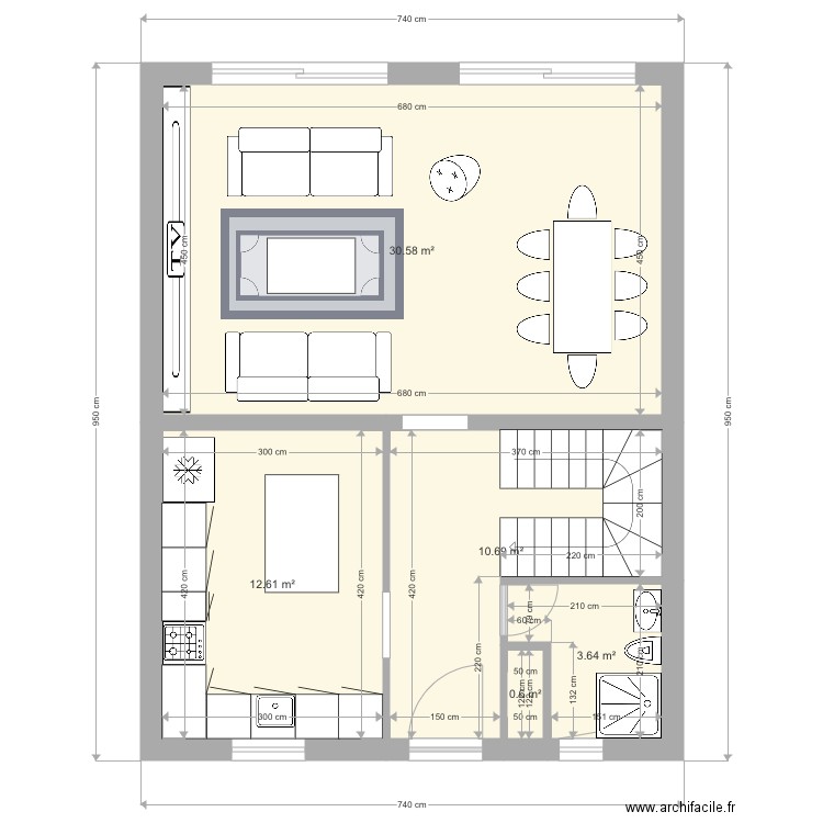 plan rdc maison 1. Plan de 0 pièce et 0 m2