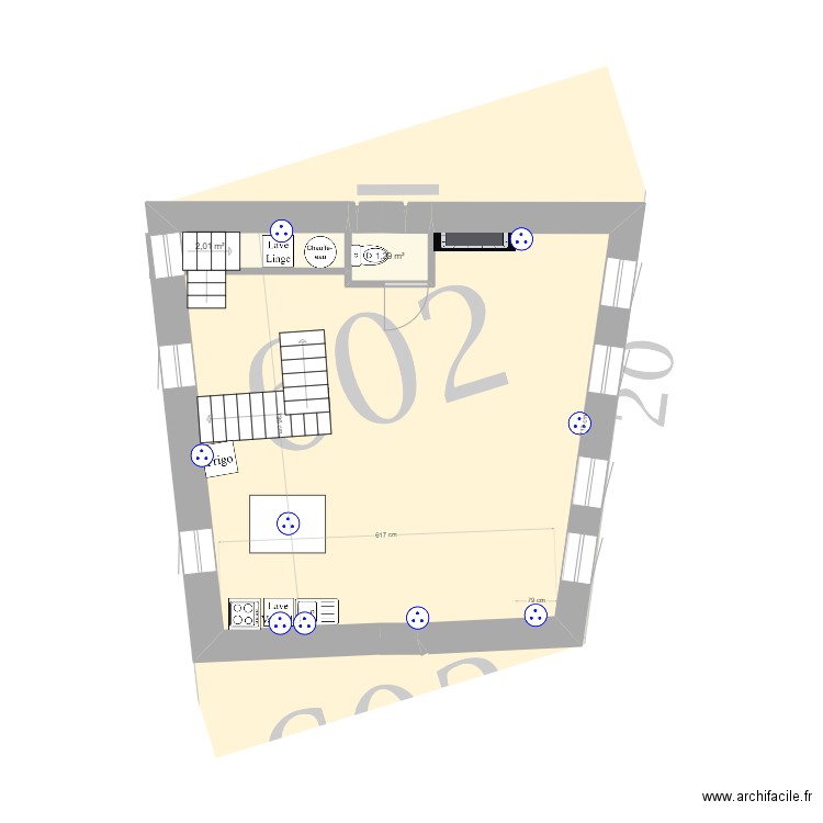 luchon 1er  20231003 - elec. Plan de 2 pièces et 3 m2