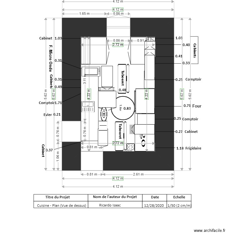 PLAN   CUISINE VUE DESSUS . Plan de 0 pièce et 0 m2