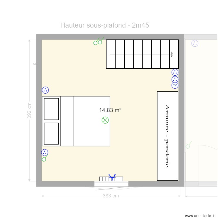 Plan Appartement n°3. Plan de 4 pièces et 53 m2