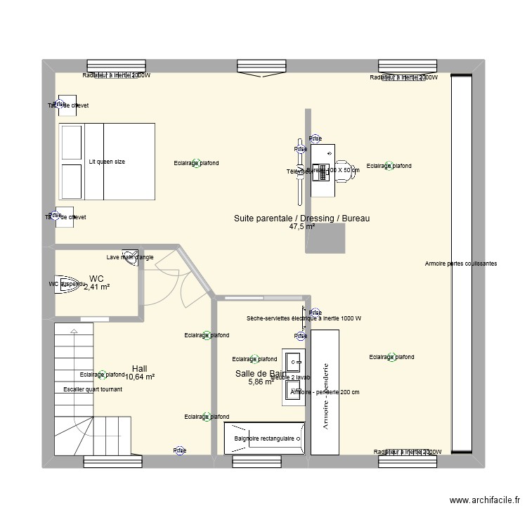Suite parentale. Plan de 0 pièce et 0 m2