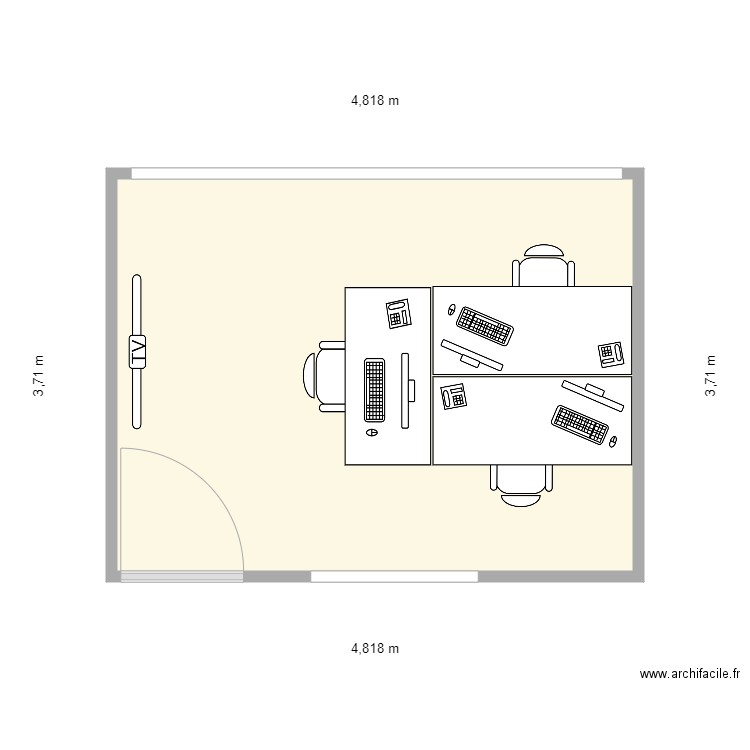 david et nathalie. Plan de 1 pièce et 16 m2