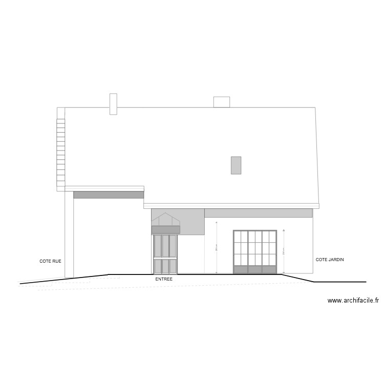 FACADE COTE DROIT EXISTANTE. Plan de 0 pièce et 0 m2