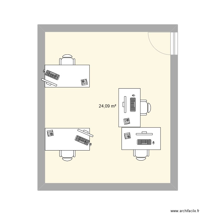 Bureau A503. Plan de 1 pièce et 24 m2