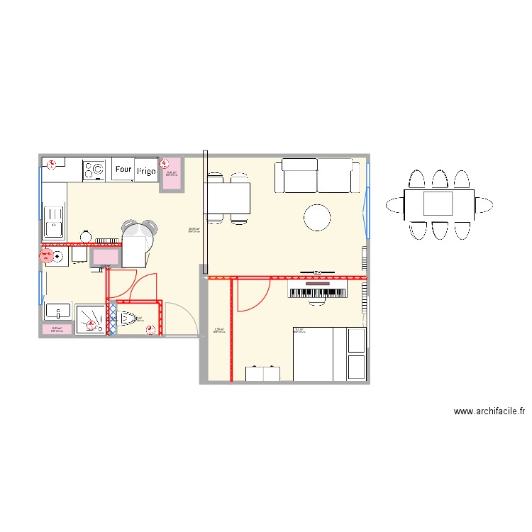 Saint-François_V Bis Meublé 5_Variante 3_20220912. Plan de 0 pièce et 0 m2
