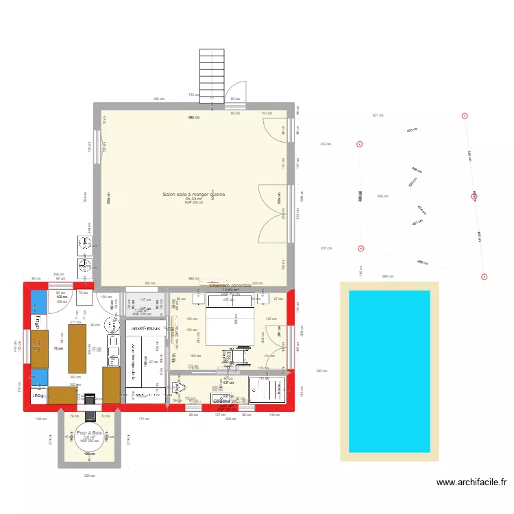 extension 6 maison Villerest. Plan de 