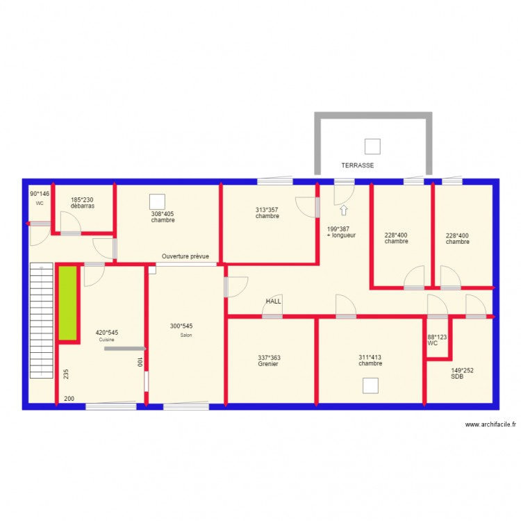 MOMIGNIES Plan étage. Plan de 0 pièce et 0 m2
