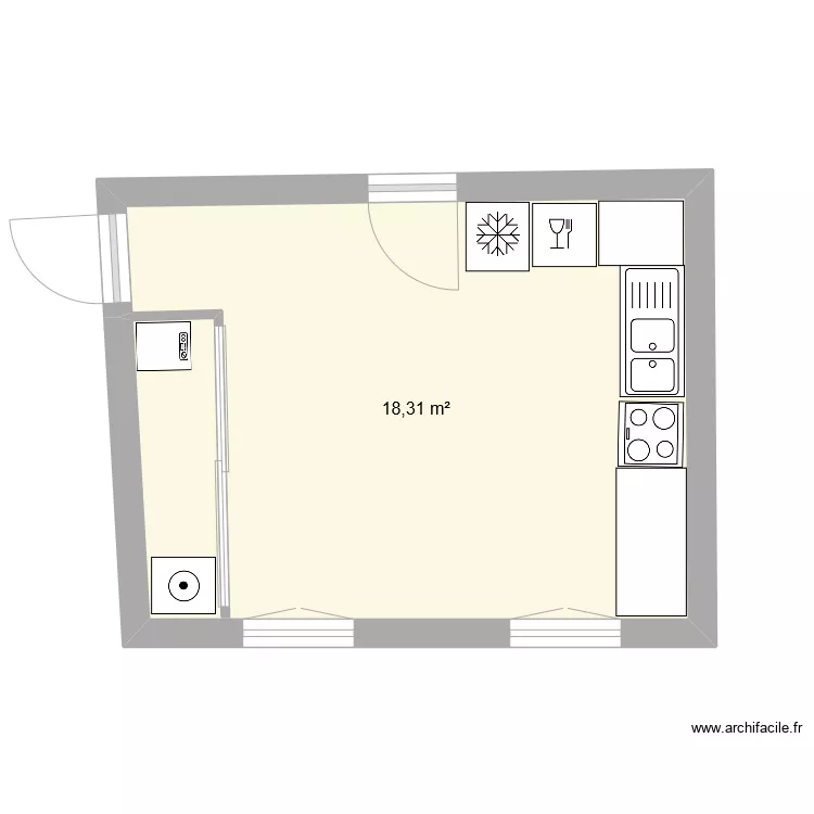Cuisine libert&eacute; 1er &eacute;tage. Plan de 