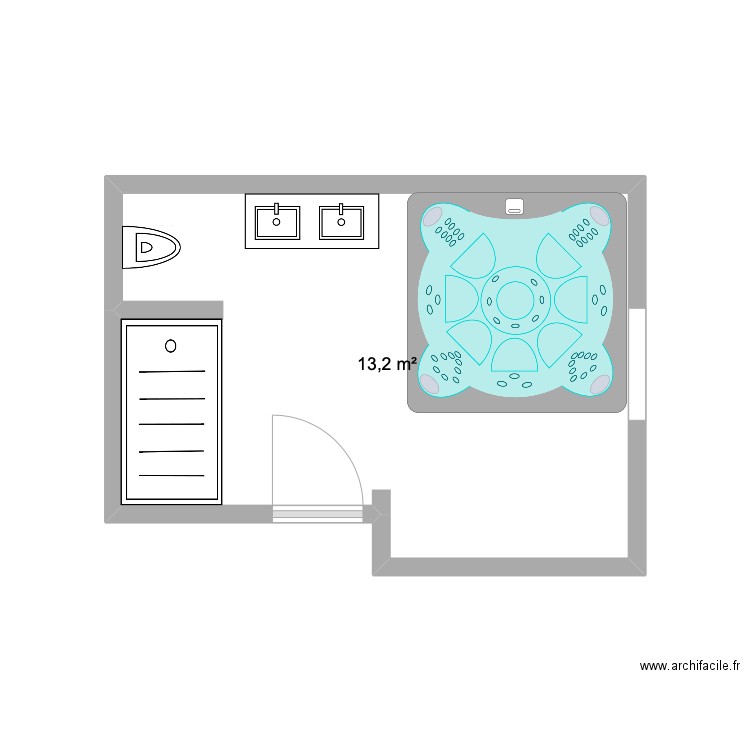 Dalmau LCFonds. Plan de 1 pièce et 13 m2