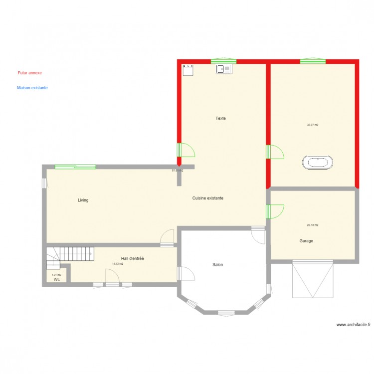 plan maison  annexe . Plan de 0 pièce et 0 m2
