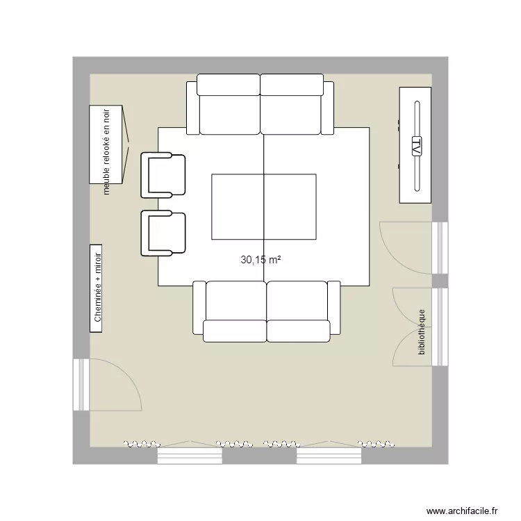 LA MAISON DES VIGNES salon v2. Plan de 