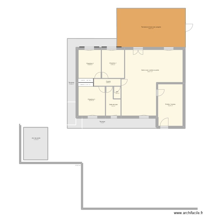 Maison intérieur (final version). Plan de 13 pièces et 218 m2
