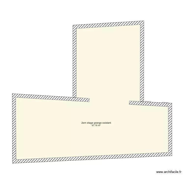 2em etage grange existant. Plan de 